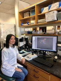 Iris Juanico in lab